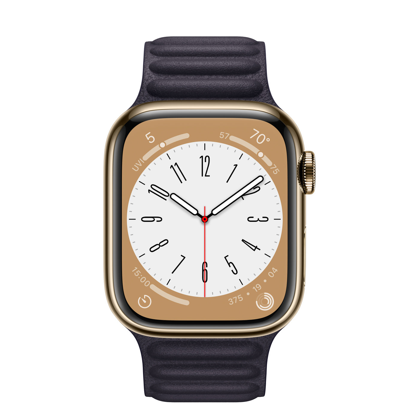Gold Stainless Steel Case with Leather Link - Ink
